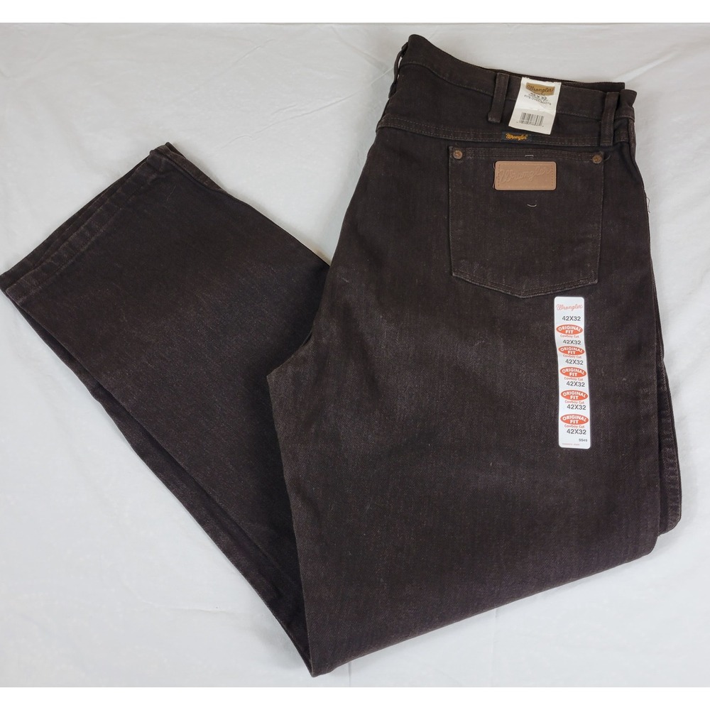 Wrangler 13MWZKL Mens Brown Cowboy Cut Original Fit Jeans 42x32 NWT